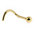 Gold Plated Titanium (PVD) Nose Stud - Plain Ball - SKU 38085