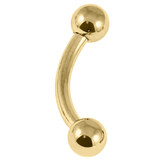 Gold Plated Titanium (PVD) Curved Bars 1.6mm 4-4mm balls - SKU 38122