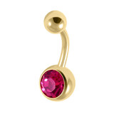 Gold Plated Titanium (PVD) Jewelled Belly Bars - SKU 38125