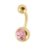 Gold Plated Titanium (PVD) Jewelled Belly Bars - SKU 38127