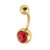 Gold Plated Titanium (PVD) Jewelled Belly Bars - SKU 38130