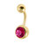 Gold Plated Titanium (PVD) Jewelled Belly Bars - SKU 38135