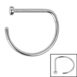 Titanium D shape Open Nose Ring - SKU 38180