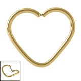 Gold Plated Steel (PVD) Continuous Heart Twist Rings - SKU 38189