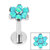 Titanium Internally Threaded Labrets 1.2mm - Titanium Claw Set 6 Point Synth Opal Flower - SKU 38194