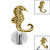 Titanium Internally Threaded Labrets 1.2mm - Steel Seahorse - SKU 38221