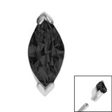 Steel Single Marquise Jewel for Internal Thread shafts in 1.2mm - SKU 38222