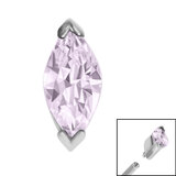 Steel Single Marquise Jewel for Internal Thread shafts in 1.2mm - SKU 38224