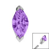 Steel Single Marquise Jewel for Internal Thread shafts in 1.2mm - SKU 38225