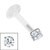 Bioflex Push-fit Labret with Steel Claw Set Round Gem - SKU 38268