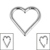 Titanium Heart Hinged Clicker Ring - SKU 38292