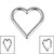 Titanium Heart Hinged Clicker Ring - SKU 38292