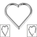 Titanium Heart Hinged Clicker Ring - SKU 38293