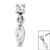 Steel Jewelled Solitaire with Marquise Drop Gem for Internal Thread shafts in 1.2mm - SKU 38294