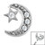 Steel Jewelled Half Moon and Star for Internal Thread shafts in 1.2mm - SKU 38344