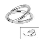 Steel Double Band Hinged Clicker Ring - SKU 38364