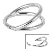 Steel Double Band Hinged Clicker Ring - SKU 38366