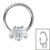 Steel Claw Set Art Deco Baguette Jewelled Hinged Clicker Ring - SKU 38370