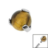 Titanium Claw Set Tigers Eye Ball for Internal Thread shafts in 1.6mm. Also fits Dermal Anchor - SKU 38431
