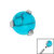Titanium Claw Set Synthetic Turquoise Ball for Internal Thread shafts in 1.6mm. Also fits Dermal Anchor - SKU 38433