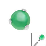 Titanium Claw Set Synthetic Jade Ball for Internal Thread shafts in 1.6mm. Also fits Dermal Anchor - SKU 38435