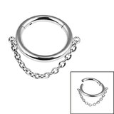 Titanium Orbit Single Chain Hinged Clicker Ring - SKU 38501