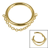 Titanium Orbit Single Chain Hinged Clicker Ring - SKU 38504