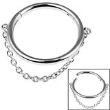 Titanium Orbit Single Chain Hinged Clicker Ring - SKU 38505