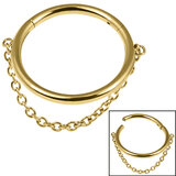 Titanium Orbit Single Chain Hinged Clicker Ring - SKU 38506
