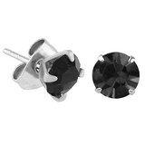 Steel Ear Stud Earrings - Claw Set Jewelled - SKU 38517