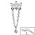 Steel Marquise Jewelled Fan Chain Drop  for Internal Thread shafts in 1.2mm - SKU 38551