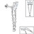 Titanium Internally Threaded Labrets 1.2mm - Steel Marquise Fan Chain Drop Solitaire - SKU 38553