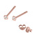 Rose Gold Plated Silver Claw Set Jewelled Studs RG-ST11, 12, 13 - SKU 38597
