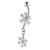 Belly Bar - Christmas Xmas Jewelled Double Snowflake - SKU 38598