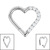 Titanium Pave Set Jewelled Heart Hinged Clicker Ring - SKU 38621