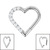 Titanium Pave Set Jewelled Heart Hinged Clicker Ring - SKU 38622