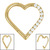 Titanium Pave Set Jewelled Heart Hinged Clicker Ring - SKU 38623