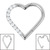 Titanium Pave Set Jewelled Heart Hinged Clicker Ring - SKU 38625