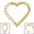 Titanium Pave Set Jewelled Heart Hinged Clicker Ring - SKU 38626
