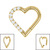 Titanium Pave Set Jewelled Heart Hinged Clicker Ring - SKU 38628