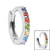 Steel Claw Set Rainbow Jewelled Huggie Clicker Ring - SKU 38643