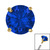 Gold Plated Titanium (PVD) Claw Set Round CZ Jewel for Internal Thread shafts in 1.2mm - SKU 38691