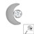 Titanium Crescent Moon and Jewel for Internal Thread shafts in 1.2mm - SKU 38692