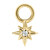 Steel Charm - 8 Point Jewelled Star  - SKU 38709