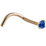 9ct Gold Claw Set Swarovski Jewelled Nose Stud - SKU 38741