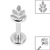 Titanium Internally Threaded Labrets 1.2mm - Steel Fern - SKU 38765