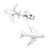 Sterling Silver Plane Ear Stud Earrings ES73 - SKU 38810