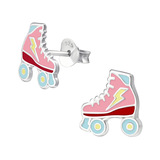 Sterling Silver Roller Skates Ear Stud Earrings - SKU 38812