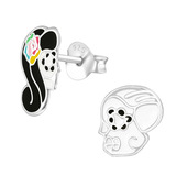 Sterling Silver Day Of The Dead Ear Stud Earrings - SKU 38816