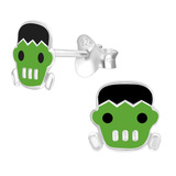 Sterling Silver Frankenstein Ear Stud Earrings - SKU 38817